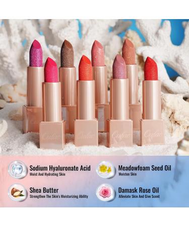 Oulac Diamond Lustre Lipstick - Highly Pigmented Vegan Pink Lip Makeup Long-Lasting Moisturizing Formula Sparkle Sensation D02 - Buy Online on GoSupps.com