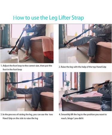 Leg Lifter Strap Rigid Foot Lifter Mobility Aid Multi-Loop Leg Lifter Mobility Aid with Handgrip Leg Raiser Strap for Bed with Non Slip Foot Pad for Elderly Disability Mobility Aids for Wheelchair Car - Buy Online on GoSupps.com