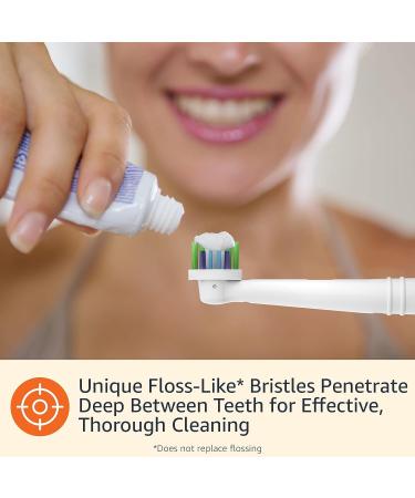 Amazon Basics Flossing Replacement Brush Heads 3 Count - White, Fits Most Oral-B Electric Toothbrushes - Buy Online on GoSupps.com