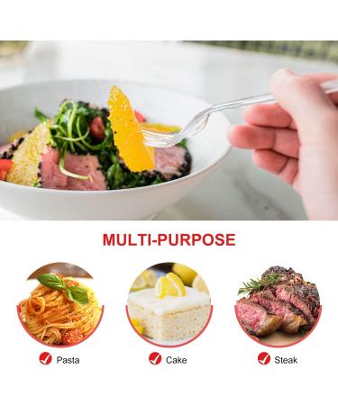 80 Pack Clear Heavy Duty Disposable Plastic Forks for Parties - Buy Online on GoSupps.com