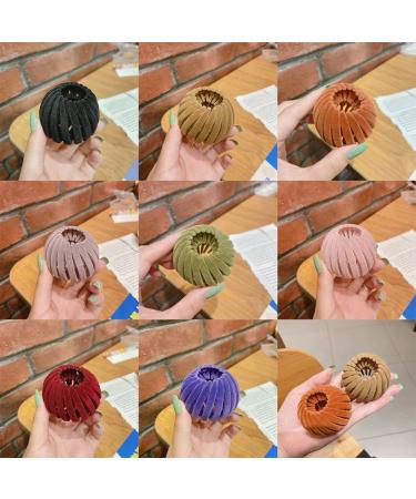 Zefuva Horsetail Bun Holder | Velvet Bird Nest Ponytail Clips Hair Clip in Pink - Buy Online on GoSupps.com