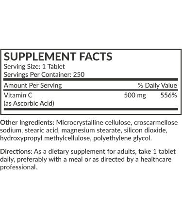 Futurebiotics Vitamin C 500mg Non-GMO 250 Tablets - Buy Online on GoSupps.com