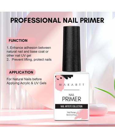 Makartt Nail Primer No Lift Nail Primer for Acrylic Nails 15ml Nail Primer Prep for Gel Nail Polish Dipping Powder Nail Art Fast Dry Acid Free Gel Nail Primer Home Salon Manicure Clear-15ml Nail Primer - Buy Online on GoSupps.com