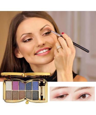 10 Colors Glitter Eyeshadow Pallet Shimmer Colorful Eyeshadow Palette Makeup Diamond Bright Makeup Shimmery Highly Pigmented Waterproof Long-lasting Sweatproof Practice Make Up - Buy Online on GoSupps.com