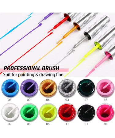 Liner Nail Gel Polish - Black Gel Liner Nail Art Polish Soak Off French Manicure Gel for Drawing Lines and Color Painting UV Liner Gel for Nail Starter Home DIY Nail Art - Buy Online on GoSupps.com