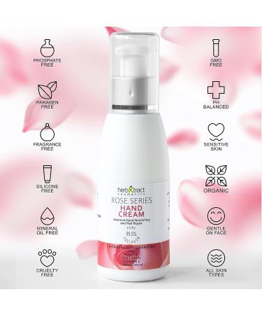 HerbXtract Hand Cream with Collagen, Rose Oil, Keratin & Vitamin E - Anti-Aging Moisturizer for Dry Hands | 3.4oz - Buy Online on GoSupps.com