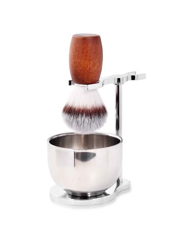 Men's Shaving Brush Set, 3 Pcs Grooming Set of Shaving Brush Stand and Bowl for Wet Shaving