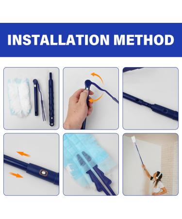 Volumoon Manual Dust Removal Set 20 Pcs Duster Removal Refill Kit with 2 Handle Strong Electrostatic Dust Removal Fluffy Duster Refills for Home Office& Car Cleaning (Blue) - Buy Online on GoSupps.com