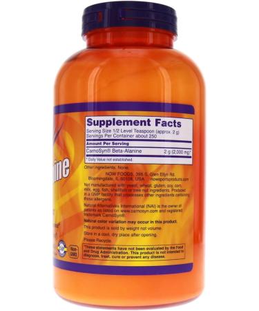 NOW Foods Beta-Alanine - 500 g (17.6 oz.) 2 Pack - Buy Online on GoSupps.com