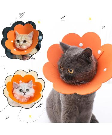 Adjustable Pet Cone Collar for Cats - 2 Pack Soft Protective Recovery Collar in Orange | Prevents Licking Wounds after Surgery (Large) - Buy Online on GoSupps.com