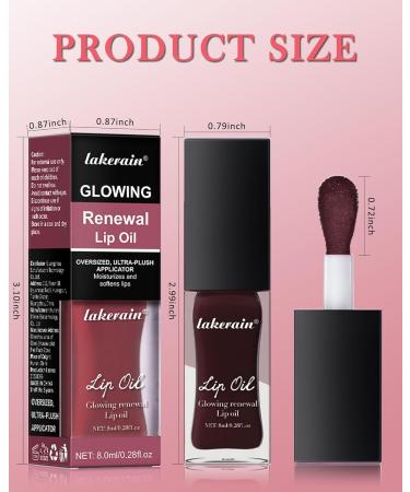 Hydrating Lip Glow Reviver Oil - Tinted Plumping Lip Oil Gloss for Dry Lips | Long Lasting Moisturizing Lip Stain & High Shine Lip Glaze - 04 Jam - Buy Online on GoSupps.com