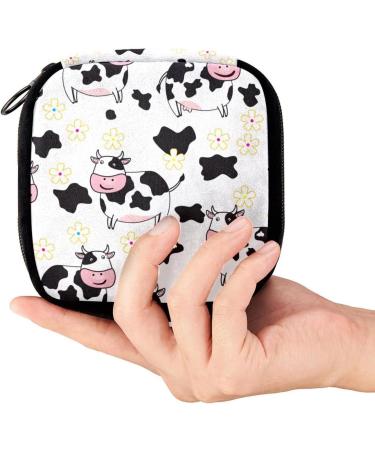 GIAPB Period Bag | Sanitary Napkin Storage & Makeup Pouch | Cows and Flowers Design - Buy Online on GoSupps.com