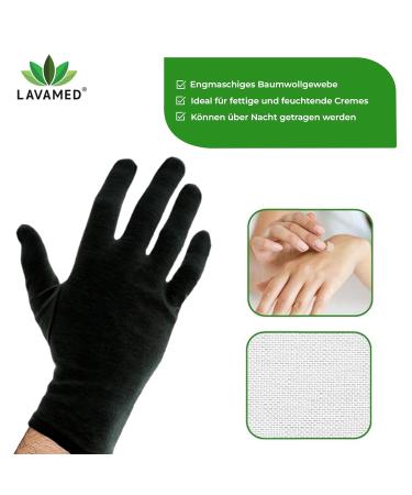 LAVAMED Dermatest Black Cotton Gloves - 100% Pure Cotton Protective Gloves (Size 6 S) for International Shipping - Buy Online on GoSupps.com