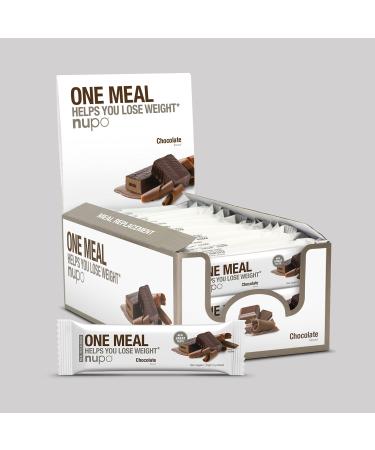 NUPO One Meal Bar Chocolate I Tasty meal replacement bars for a balanced diet plan I Helps you lose weight I High in protein I Low in sugars I 24 vitamins and minerals I 24 x 60g