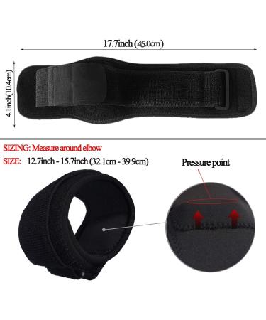 YAVOUN Tennis Elbow Brace - Adjustable Strap Support for Tendonitis Treatment - Comfortable Compression for Pain Relief - Black (L-XXL) - Buy Online on GoSupps.com