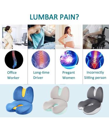 Ergonomic Seat Cushion (Seat Cushion+Chair Cushion) Hip and Waist Protection Detachable Zip Breathable Memory Foam Anti Stress Butt Pillow Improve Seat Comfort Green - Buy Online on GoSupps.com