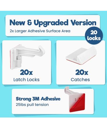 Benny Bradley's Invisible Baby Proofing Cabinet Latch Locks - 20 Pack - Buy Online on GoSupps.com
