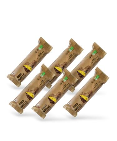 Nutripure | Raw Barre Bio | Barre Prot in e Coco Vanille | Vegan et Bio | Riche en Dattes Beurre de Cacao et Fruits Secs | Snack Sain et Gourmand Sans Conservateur | Pack de 6 | Fabriqu en France Coco Vanille 6 count