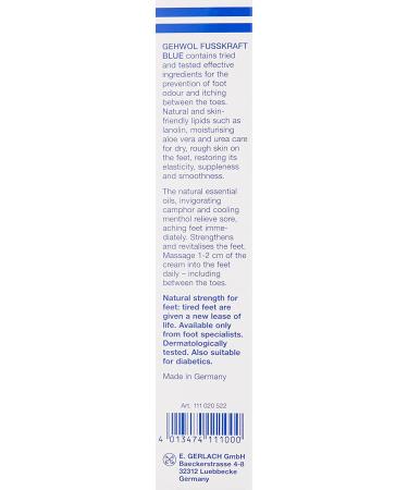 Gehwol Fusskraft Blue 2.6oz - Intensive Foot Cream for Dry and Cracked Skin - Buy Online on GoSupps.com