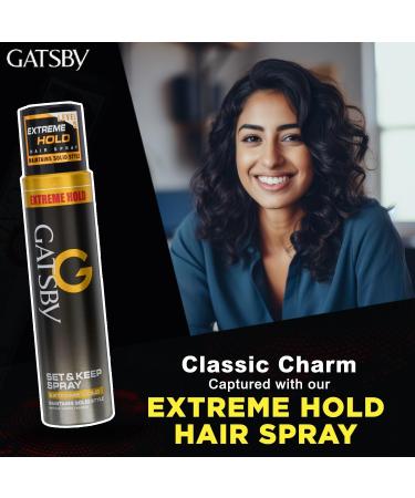 Gat'sby. Set & Keep Hair Spray - Extreme Hold | Quick Drying Long Lasting Hold No Flaking & Natural Shine | Non Sticky & Easy Wash Off | Styling Hair Spray | 250ml - Buy Online on GoSupps.com