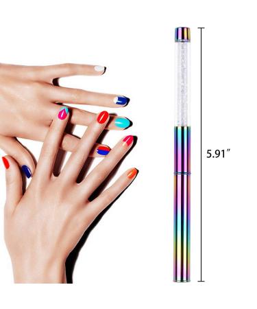 Ycyan Oval UV Gel Nail Brush Size 8 Rhinestone Handle | Professional Multi-colored Nail Art Tool - Buy Online on GoSupps.com
