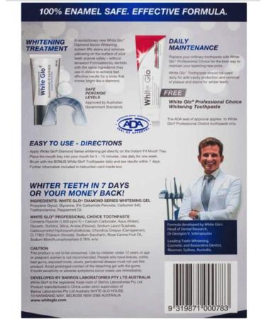 White Glo Diamond Series Teeth Whitening Systems - Bleaching Set Gel & Paste 50ml + 100ml | Buy Online Australia - Buy Online on GoSupps.com