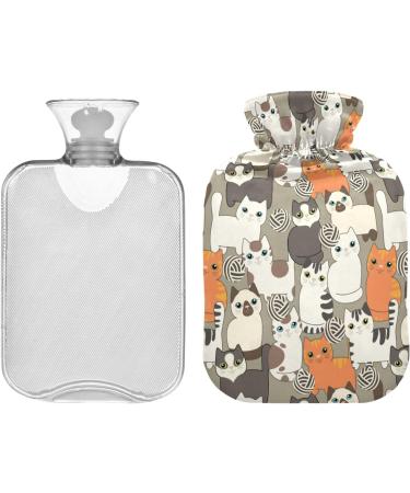 Funny Cartoon Cat Hot Water Bottle - 2L | Pain Relief & Heat Therapy | International Shipping - Buy Online on GoSupps.com