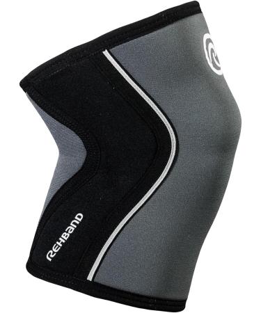 Rehband Kniebandage 7mm Neoprene - Flexible Non-Slip Knee Sleeve for Kraftsport & Fitness | XL for Men & Women - Steel Gray - Buy Online on GoSupps.com