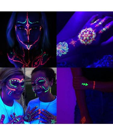 Glow in The Dark Makeup | 5-color Long-Lasting Eyeshadow Makeup | Lightweight High Gloss Makeup Powder UV Shimmer Face Makeup Glow Blacklight Makeup Cosmetics for Halloween Hondony 02# - Buy Online on GoSupps.com