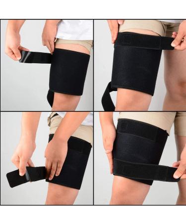 Supregear Adjustable Thigh Brace Support | Neoprene Compression Sleeve for Hamstring & Quad | Muscle Injury Recovery for Men & Women - Black - Buy Online on GoSupps.com