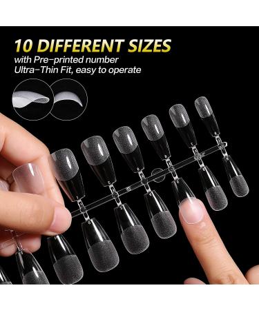 Buy AIMeili 432pcs Transparent Fake Nails - 12 Sizes Short Coffee Artificial Nail Tips for Acrylic & UV Gel Nail Art - Perfect for DIY Nail Designs - Buy Online on GoSupps.com