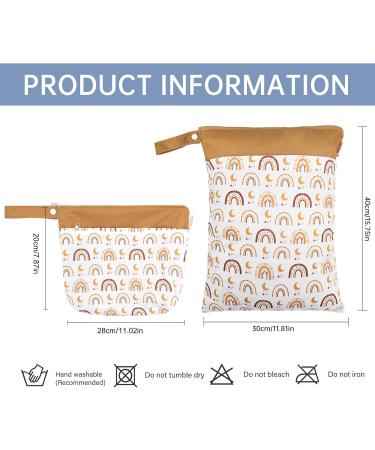 Buy Maeau Wetbag Set - 2 Reusable Fabric Diaper Bags (20x28cm & 30x40cm) - Waterproof Organizer for Baby Gym & Kindergarten - 24 Stylish Patterns - Buy Online on GoSupps.com