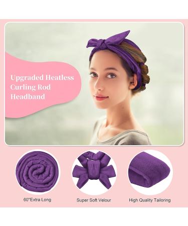 Lock Winder Curls Without Heat - 60 Extra-Long Heatless Curlers for Medium Long Hair | DIY Overnight Hair Curler Set in Purple - Buy Online on GoSupps.com