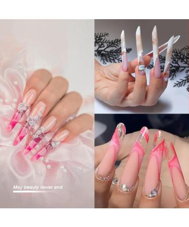 120 Dual Nail Forms Set - Stiletto B-Shaped Polygel Extensions with Nail Clips Gel Brush Picker & Files - Perfect for Professional Nail Art - Buy Online on GoSupps.com