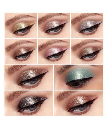 10-Color Liquid Glitter Eyeshadow Set - Metallic Shimmer Waterproof & Fast-Drying Eye Makeup Kits for Women - Perfect Gift! - Buy Online on GoSupps.com