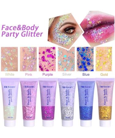 SWETIYOU 50ml Holographic Chunky Body Glitter Gel - Long Lasting Festival Cosmetic Sequins in Blue - Buy Online on GoSupps.com