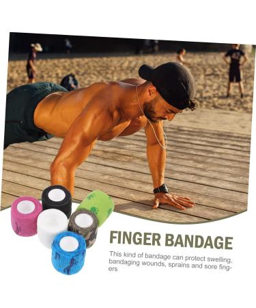 FRCOLOR 6pcs Self-Adhesive Elastic Basketball Knee Pads & Finger Sleeves | Sports Athletic Cohesive Ankle Scar Tape & Non-Woven Fabric | Ultimate Fitness & Elasticity - Buy Online on GoSupps.com