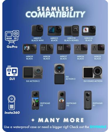 Movo DiveRig4 Diving Rig Bundle with Waterproof LED Light - GoPro and DJI Osmo Action Cam Compatible - Scuba Accessories for Underwater Photography - Buy Online on GoSupps.com