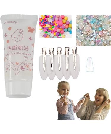 Hair Clips Kit Hairpin Bag Cream Glue with Resin Cute Cartoon Accessories Hairpins for Women Girls Fanelod Pink and White - Buy Online on GoSupps.com