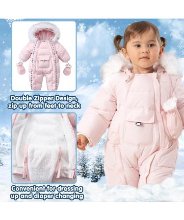 Milkiwai Newborn Baby Hooded Snowsuit | Thicken Cotton Fleece Jumpsuit | Cute Winter Coats for Infants - Buy Online on GoSupps.com