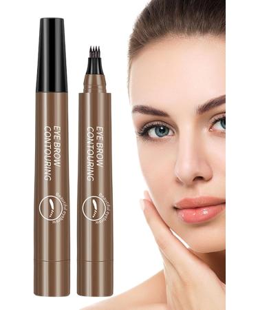 4Point eyebrow pencil Waterresistant eyebrow pencil with 4 fork tips Pencil to make eyebrows liquid pencil eyebrow microblading pencil natural eyebrow hair dark brown - Buy Online on GoSupps.com