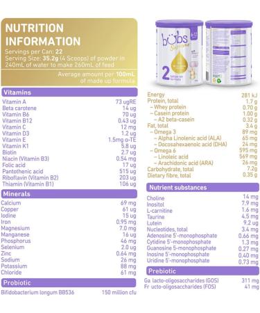 Bubs Supreme Stage 2 Follow-On Formula | A2 Beta-Casein Protein | 6-12 Months | 28.2 oz - Buy Online on GoSupps.com