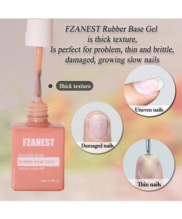 FZANEST Rubber Base Gel Polish 15ml Milky White 6 in 1 Builder Gel For Nails In A Bottle(BIAB) Nail Strengthener Gel Nude Base Color Quick Extension Gel Soak Off UV Gel Nail Polish - Buy Online on GoSupps.com