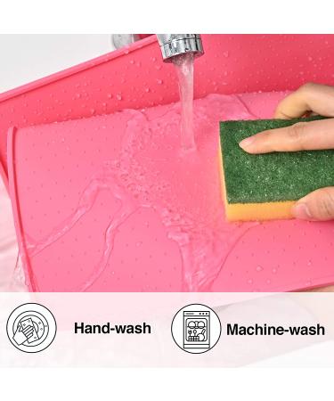 Juqiboom Pet Food Mat - Anti-Mess Non-Slip Silicone Cat Feeding Placemat 19x12 - Pink - Buy Online on GoSupps.com
