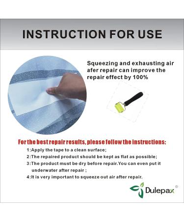 Dulepax White Repair Tape - Waterproof Patch and Seal Tape for Tents, RV Awnings, Tarps - 3 x 16.4ft - Buy Online on GoSupps.com
