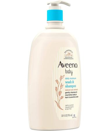 Aveeno Baby Gentle Bath Wash & Shampoo with Natural Oat Extract - Hypoallergenic, Tear-Free Formula | 33 fl. oz - Buy Online on GoSupps.com