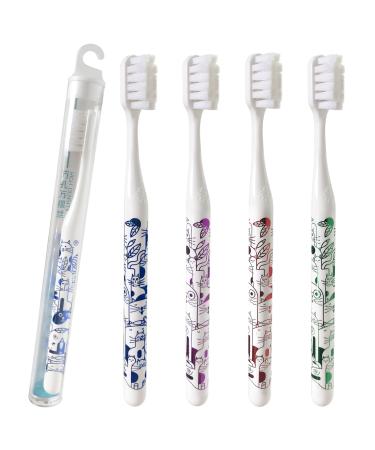 Toothbrush extra soft toothbrush for sensitive teeth and gums travel toothbrush for adults cartoon toothbrushes for women (4 Pack)