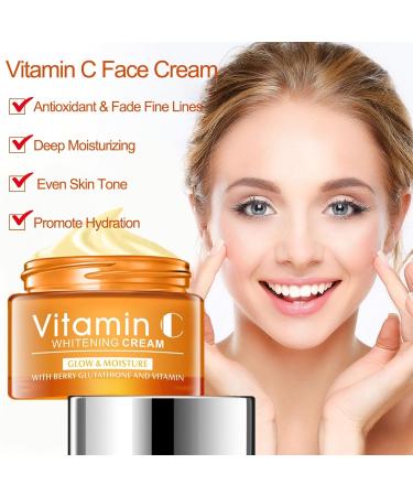 Vitamin C Cream for Women | Anti-Aging Face Moisturizer with Hyaluronic Acid | Reduce Fine Lines & Tighten Skin - Buy Online on GoSupps.com
