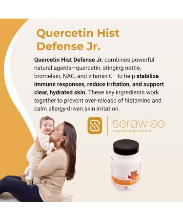 Serawise Quercetin Hist Defense Jr. By Dr. Ana Maria Temple | Natural Seasonal Support for Kids | With Quercetin, Stinging Nettle, Bromelain, NAC and Vitamin C | 60 Chewable Tablets - Buy Online on GoSupps.com