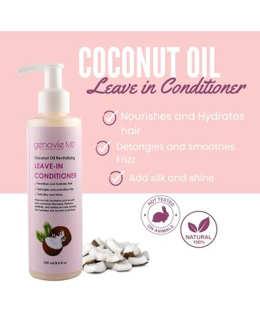 genovie MD Coconut Oil Revitalizing Leave-In Conditioner for Healthy Detangled and Moisturized Hair Anti-Frizz Hair Care for Women For Split Ends Made with Coconut Oil and Vitamin E 8.8 fl oz - Buy Online on GoSupps.com